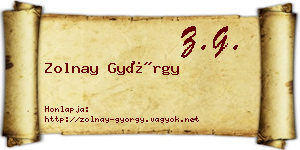 Zolnay György névjegykártya