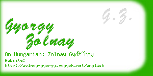 gyorgy zolnay business card